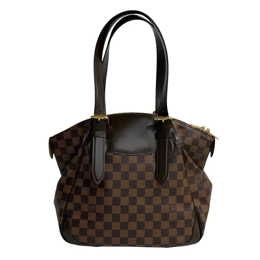 LOUIS VUITTON Brown Damier Leather Tote Bag - Picture 4 of 9